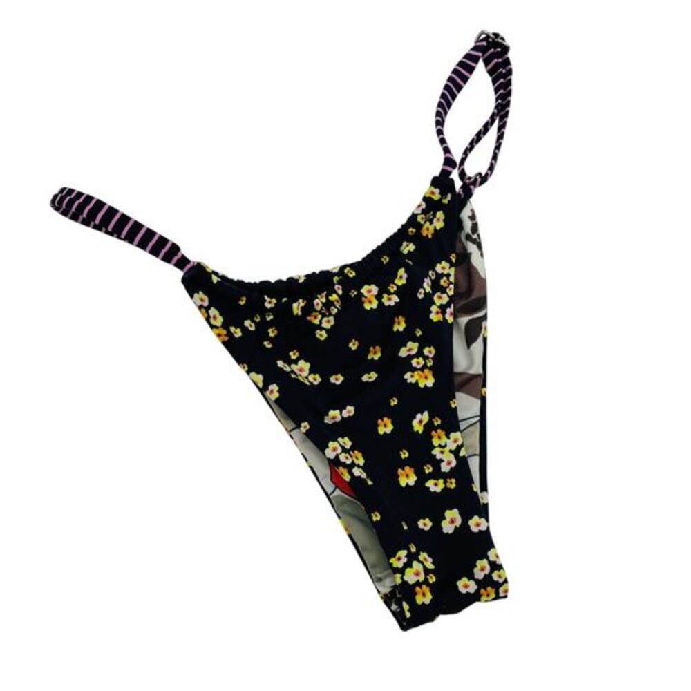 Maaji‎ black floral cheeky bikini bottoms